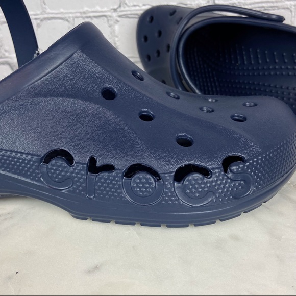 Crocs Classic Adult Unisex Navy Blue Baya Clogs Slip-On Footwear Sz M 11 / W 13 - Picture 2 of 10